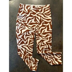 Spanx Women's Size S Printed Ankle Slim Straight Pant Clay Zebra